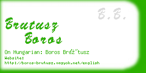 brutusz boros business card